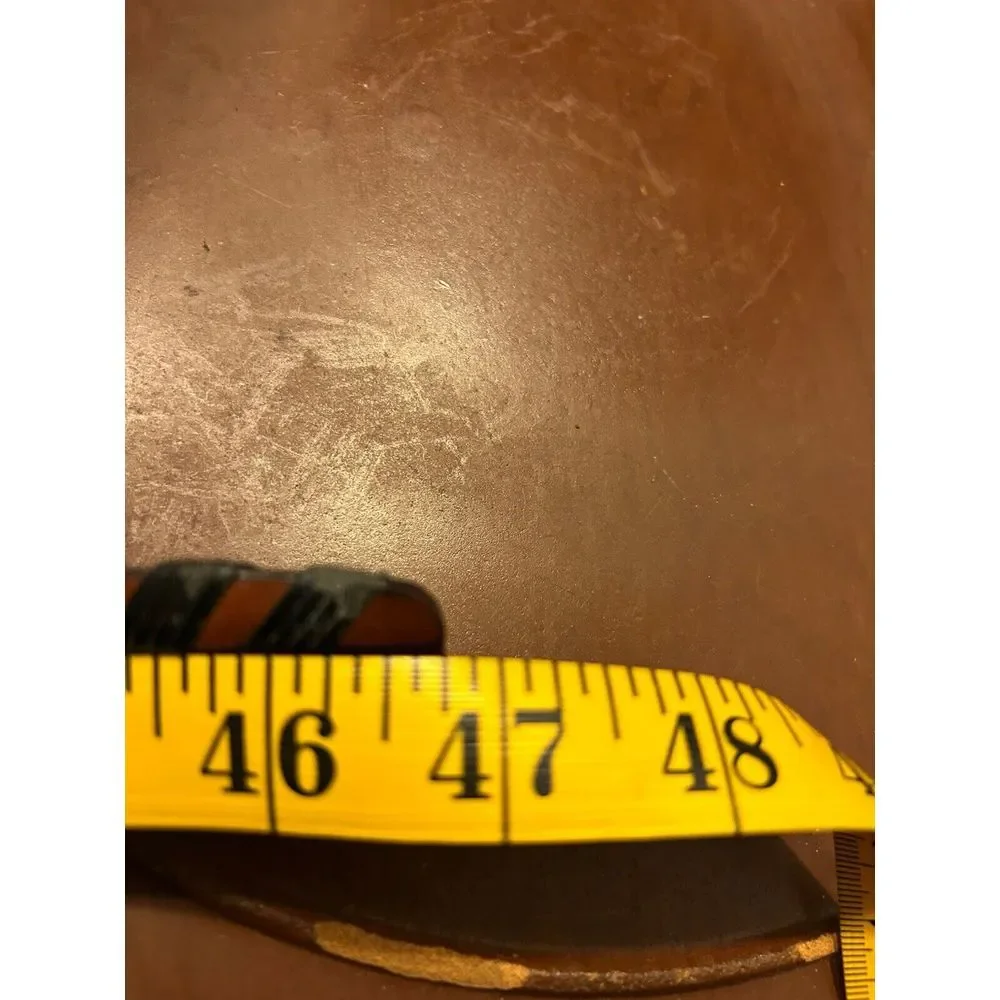 Vintage Genuine Leather Braided Brown Black Belt Size 40 Boho Western Hippie Cow